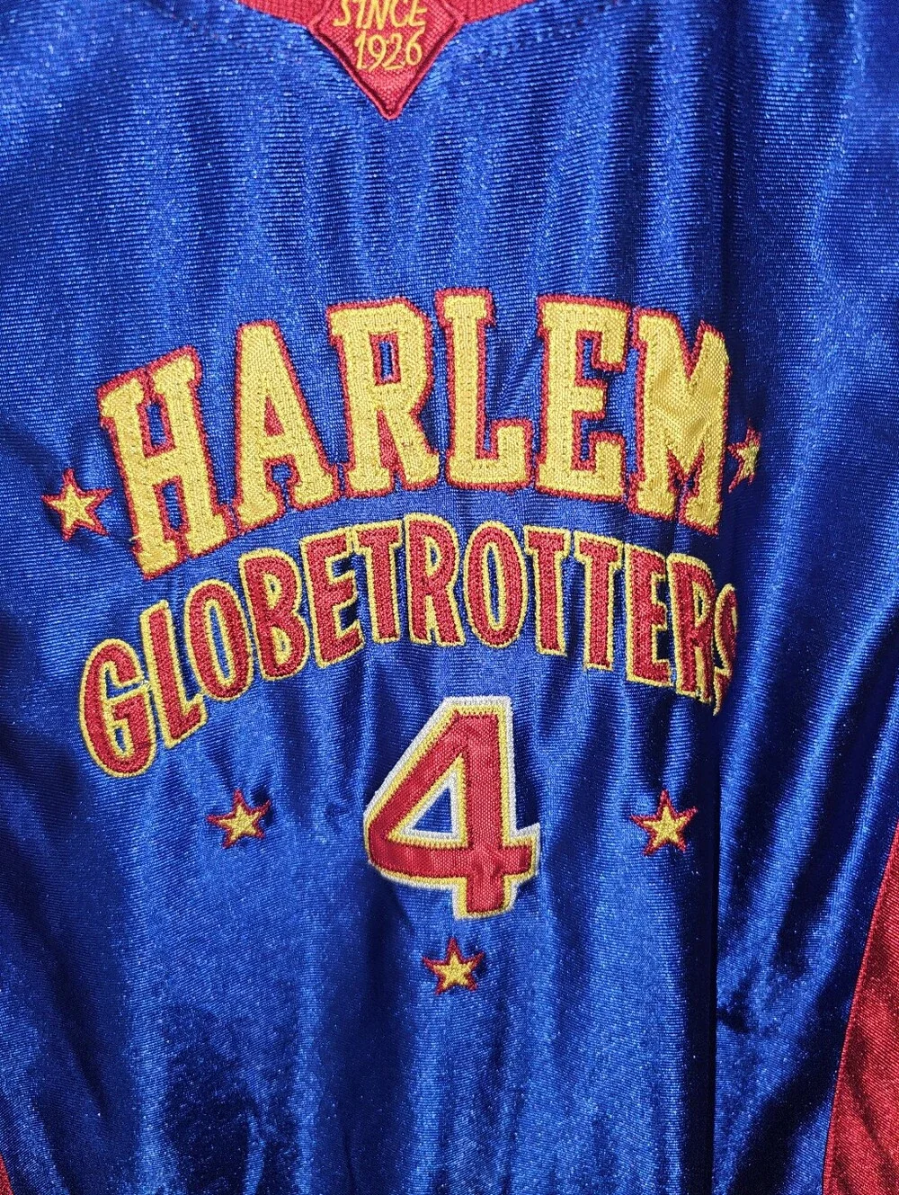 Vintage Large Harlem Globetrotters Flight Time #4 Basketball Jersey Sz L